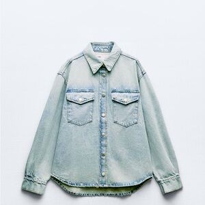 Zara OVERSIZE TRF DENIM OVERSHIRT